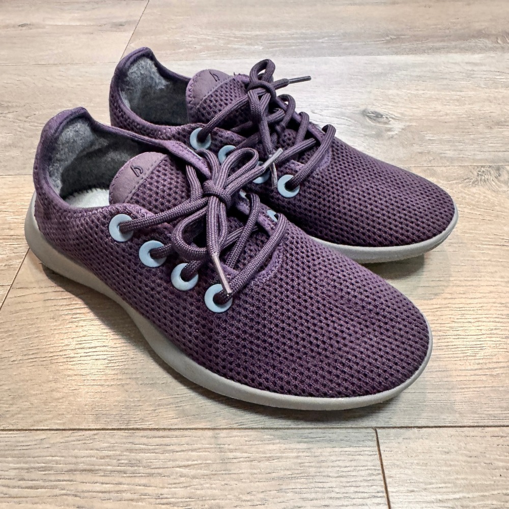 Allbirds Tree Runners TR Womens Size‎ 7 Purple Thunder Gray Lightweight Sneakers